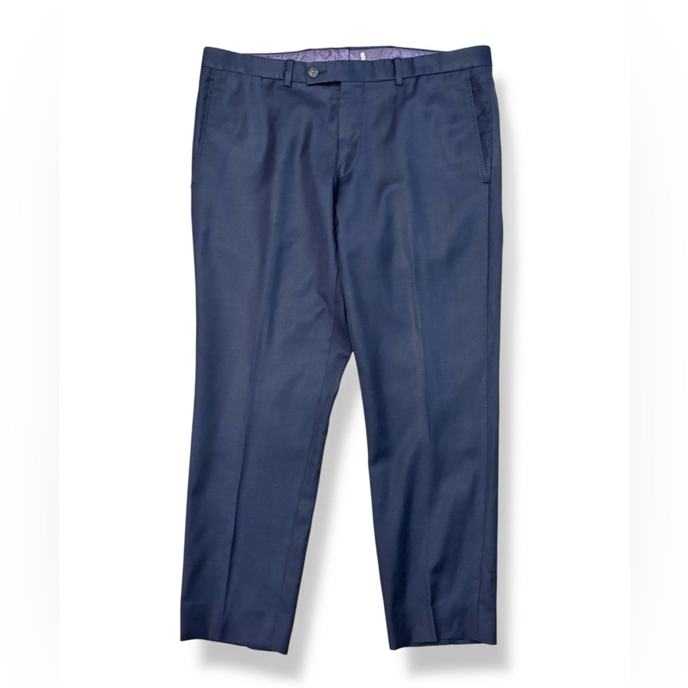 TED BAKER Navy Flat Front Dress Pants Trousers 37x27